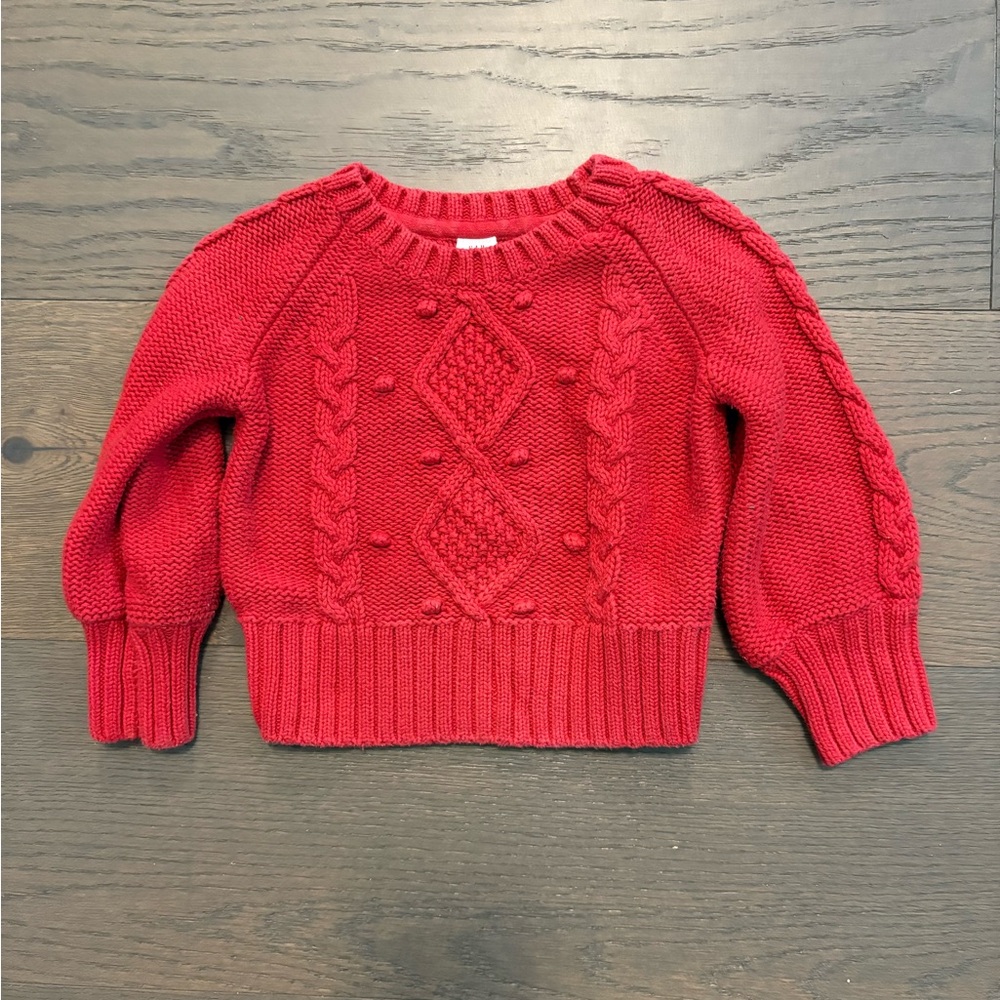 Baby gap red baby girl sweater sz 18-24M ret $69+Tx NWT